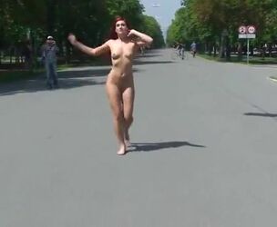 Czech female naked in public