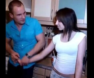 Damsel russian dark haired gets smashed