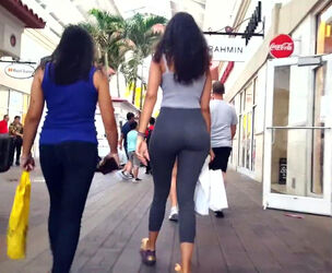 2 epic donks in stretch pants in mouth-watering hidden cam